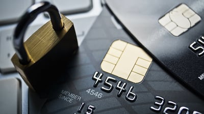 credit card and padlock