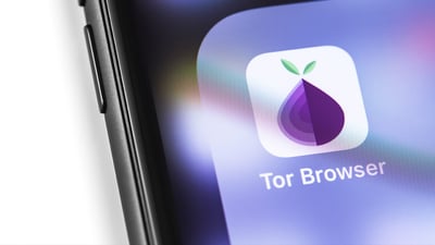 phone with tor browser app icon